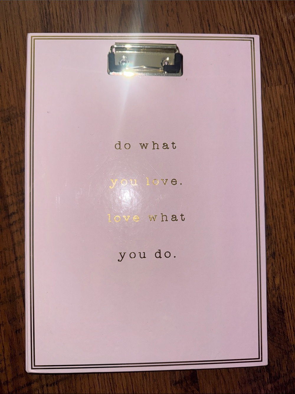 Pink Inspirational Clipboard with Gold Text - Home Office C1.B.3L